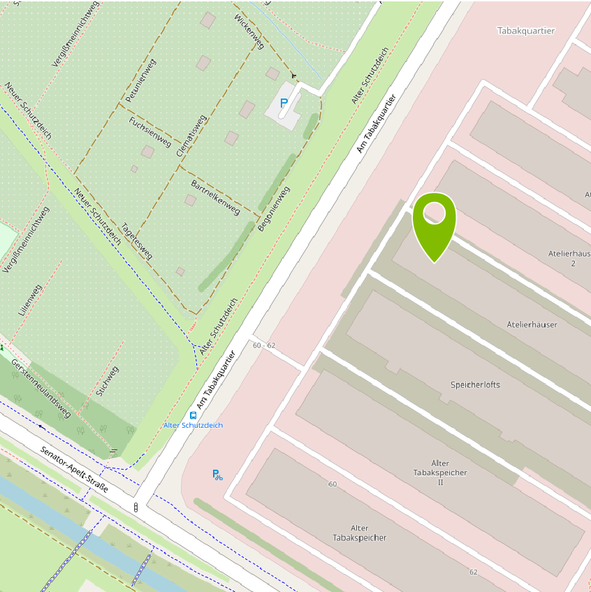 Karte vom Standort Am Tabakquartier - Oberdörster & Stappmann